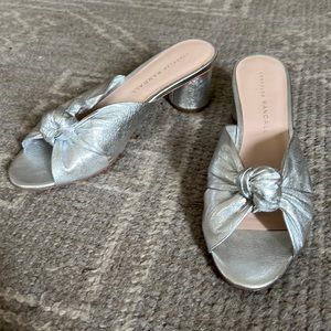 Loeffler Randall Silver Celeste Kitten Heels 5.5
